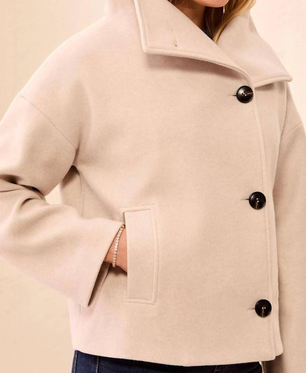 NEW TRIBAL women's funnel neck jacket in antique white